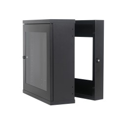 12U Premium Slim Swing Wall Mount Cabinet Rack 12" deep with Back Frame - DavisLegend