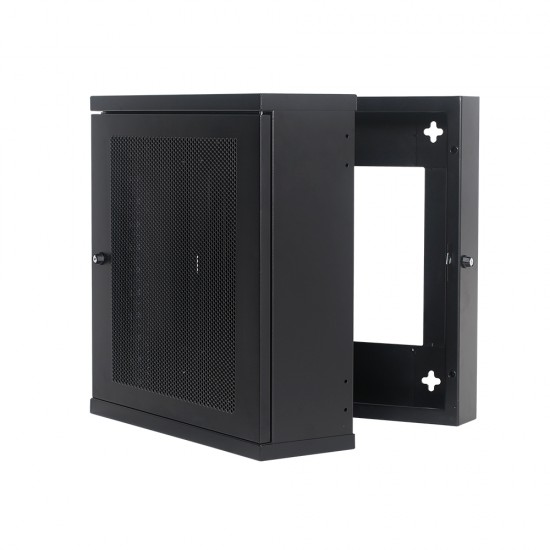 12U Premium Slim Swing Wall Mount Cabinet Rack 12" deep with Back Frame - DavisLegend