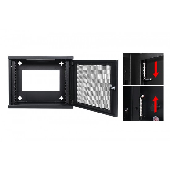 9U Premium Slim Wall Mount Cabinet Rack 8" deep - DavisLegend