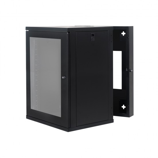 15U Premium Swing Wall Mount Cabinet Rack 22" deep - DavisLegend