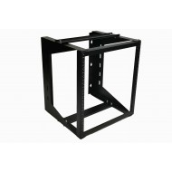 18U Wall Mount IT Open Frame Swing Gate Network Rack Hinged Black 19" - DavisLegend