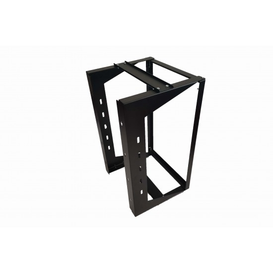 12U Wall Mount IT Open Frame Swing Gate Network Rack Hinged Black 19" - DavisLegend