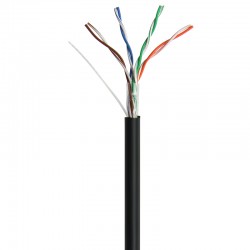 Cat5E Unshielded Outdoor Network Cable solid bare copper pull box PE 305m Black